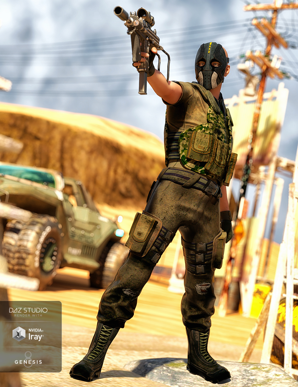Renegade Soldier Outfit Textures by: Demian, 3D Models by Daz 3D