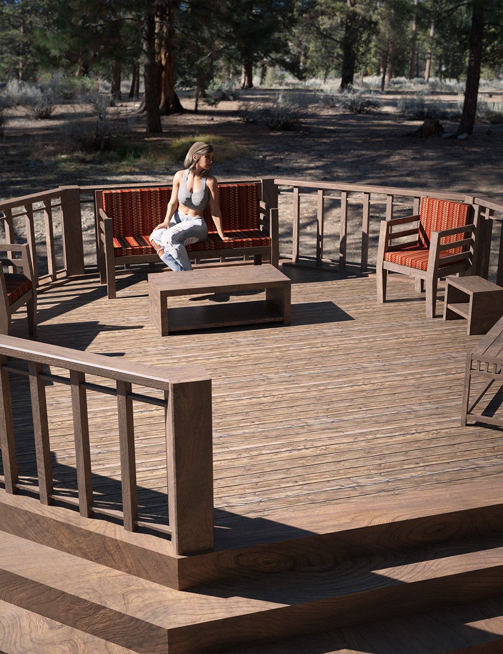 Deck and Furniture Set by: , 3D Models by Daz 3D