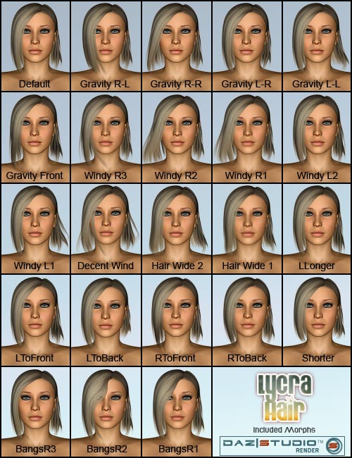 Lycra Hair Lycra Hair by: outoftouch, 3D Models by Daz 3D