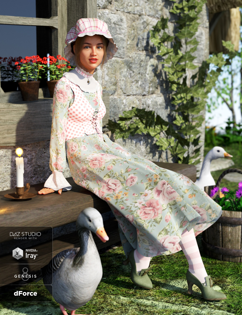 dForce Mother Goose Outfit Textures by: Anna Benjamin, 3D Models by Daz 3D