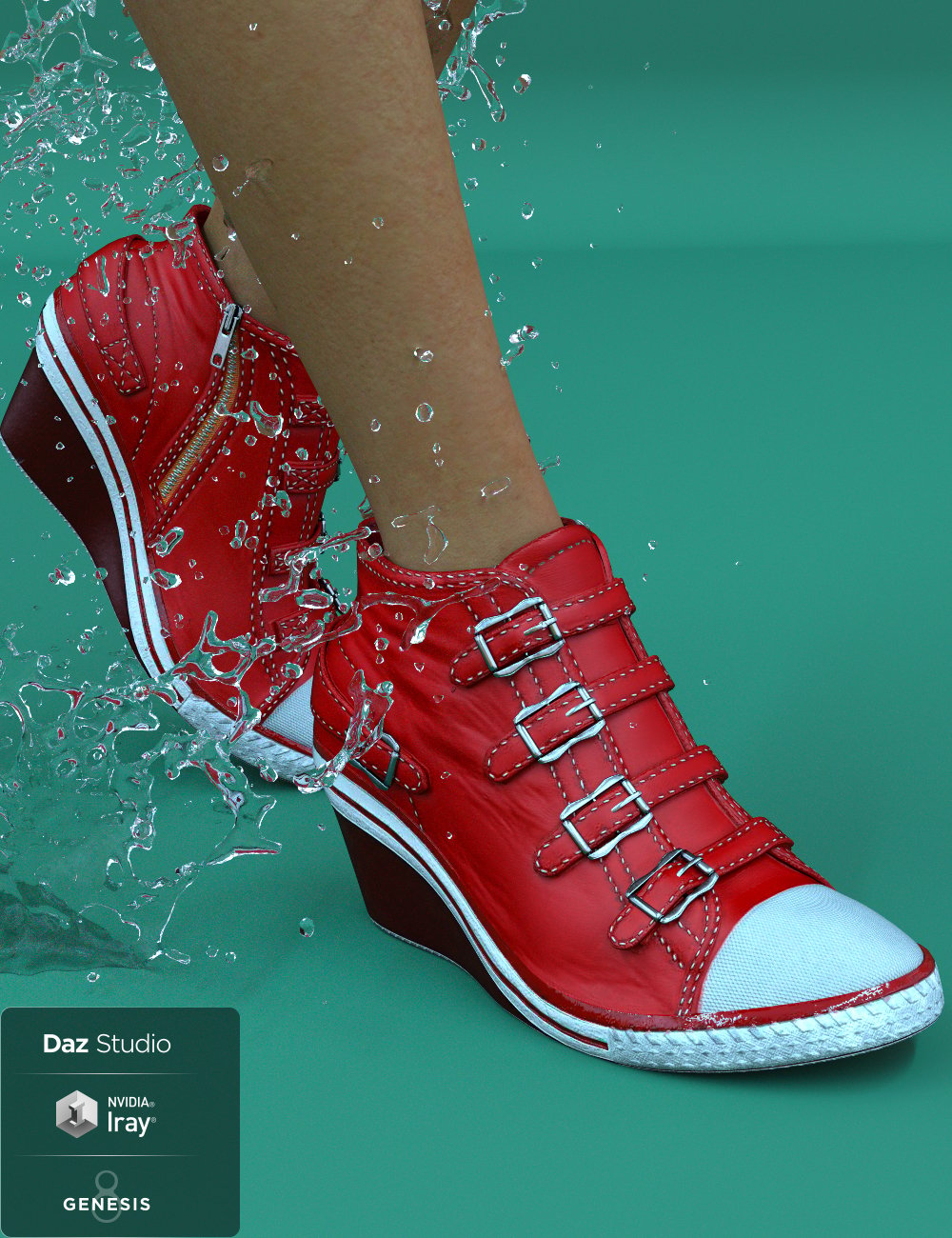 Wedge Sneakers for Genesis 8 Female(s) by: chungdan, 3D Models by Daz 3D