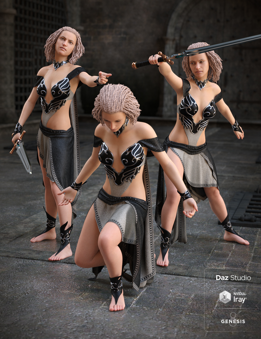 Regal Guardian Poses for Genesis 3 & 8 Female by: Three Wishes, 3D Models by Daz 3D
