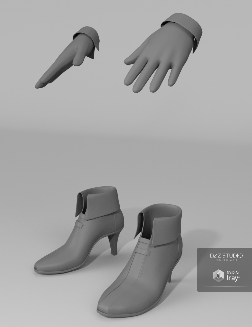 Early Spring Ankle Boots and Gloves for Genesis 8 Female(s) by: HolbeinC, 3D Models by Daz 3D