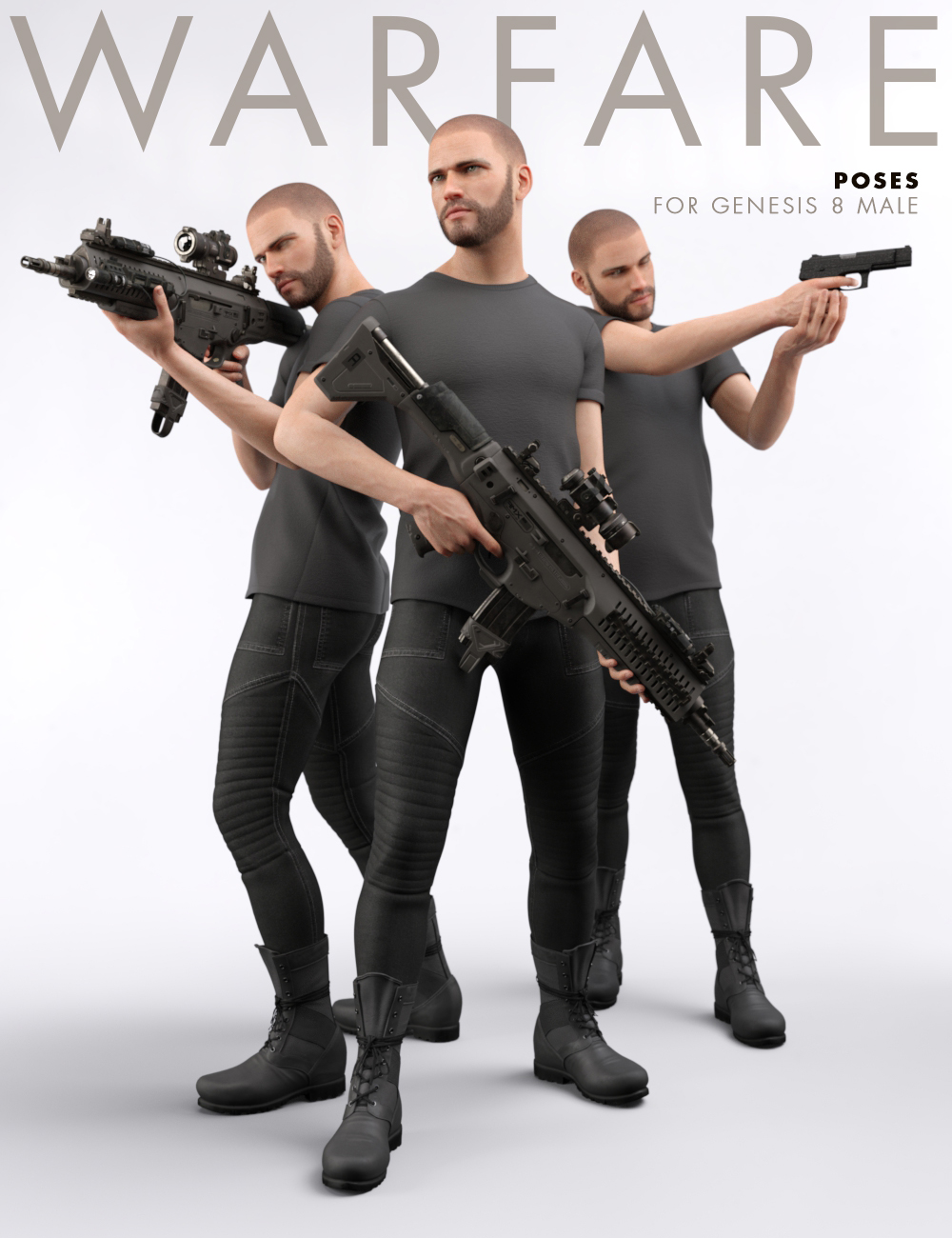 Warfare Poses for Genesis 8 Male by: Shimuzu, 3D Models by Daz 3D