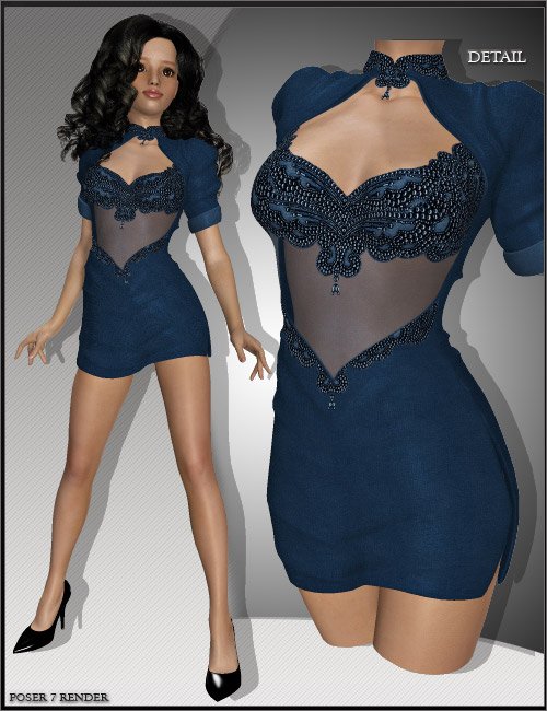 Dressy for A3-Nurse by: Romantic-3D, 3D Models by Daz 3D