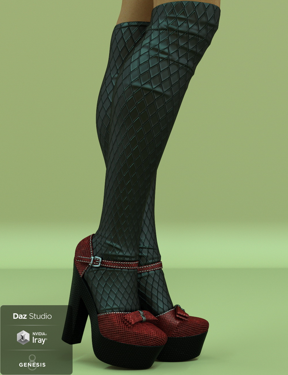 Janet Heels and Socks for Genesis 8 Female(s) by: chungdan, 3D Models by Daz 3D