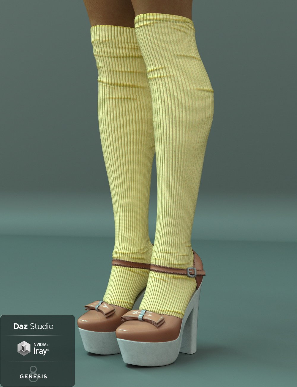 Janet Heels and Socks for Genesis 8 Female(s) by: chungdan, 3D Models by Daz 3D