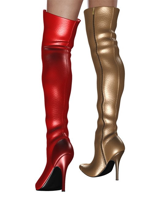 High Boots for V4 by: dx30, 3D Models by Daz 3D