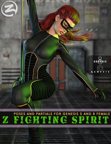 Z Fighting Spirit - Poses and Partials for Genesis 3 and 8 Female by: Zeddicuss, 3D Models by Daz 3D