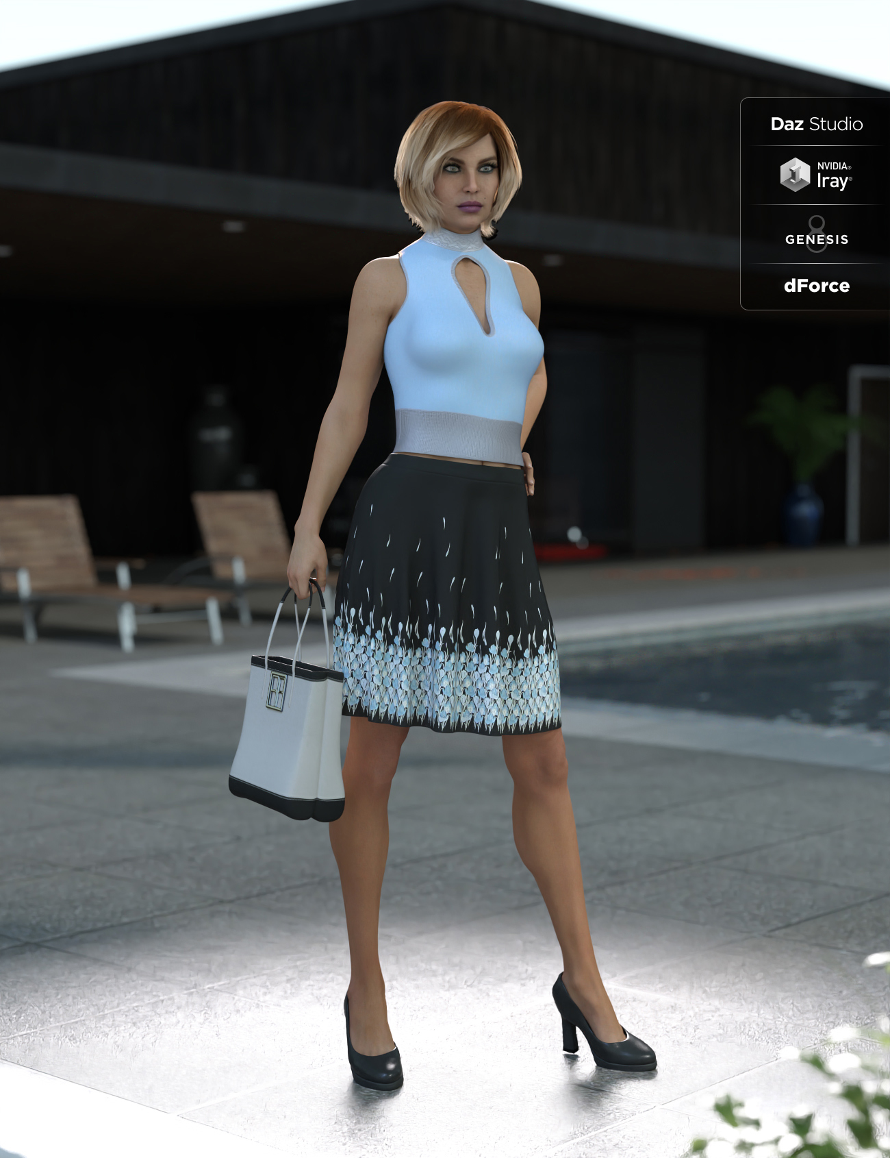dForce Flair 2 Outfit for Genesis 8 Female(s) by: AmaranthPixelTizzyFit, 3D Models by Daz 3D