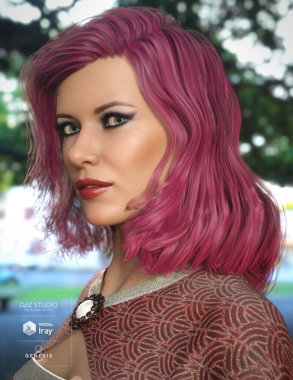 Lauren Hair for Genesis 3 and 8 Females by: 3DCelebrity, 3D Models by Daz 3D