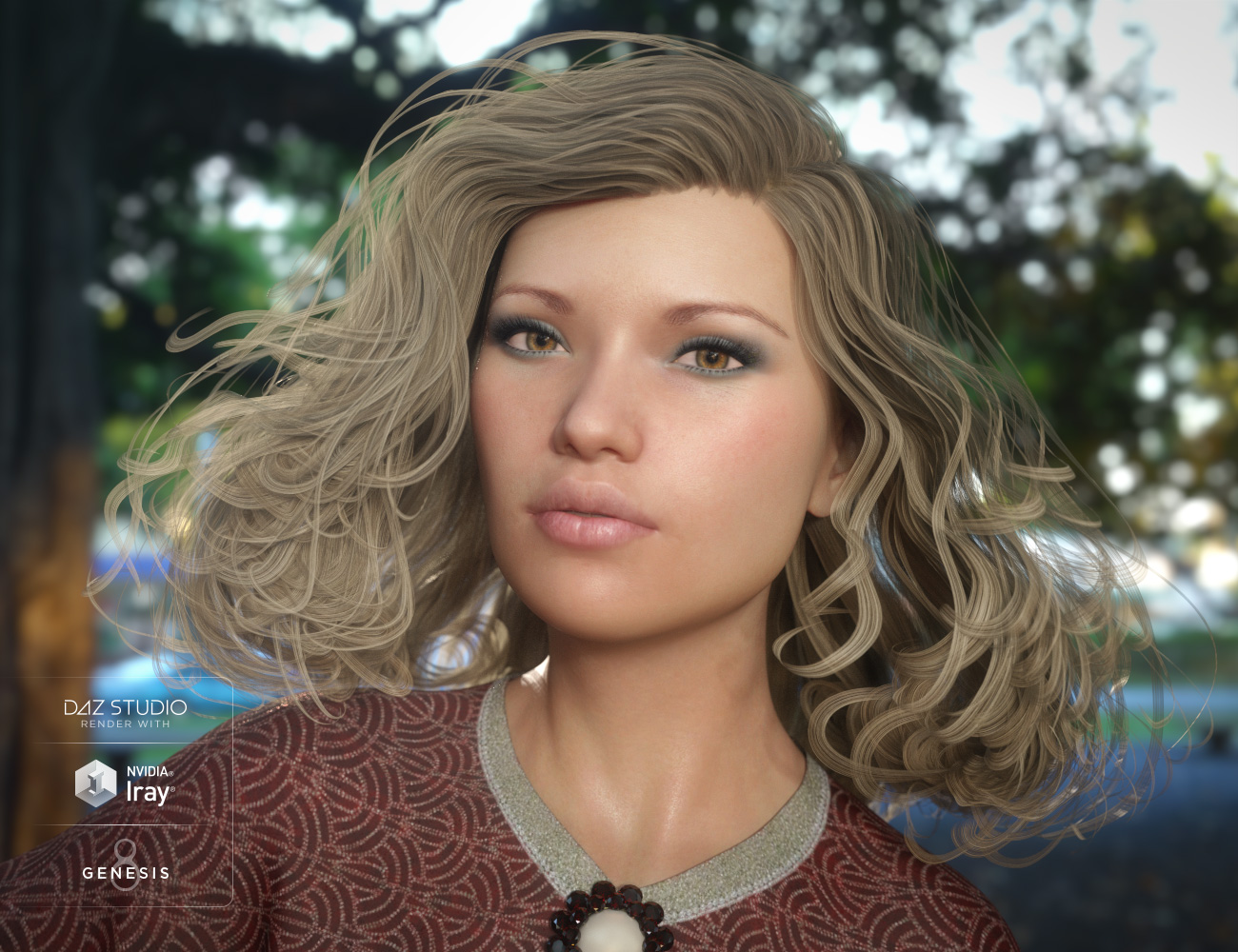 Lauren Hair for Genesis 3 and 8 Female(s) by: 3DCelebrity, 3D Models by Daz 3D