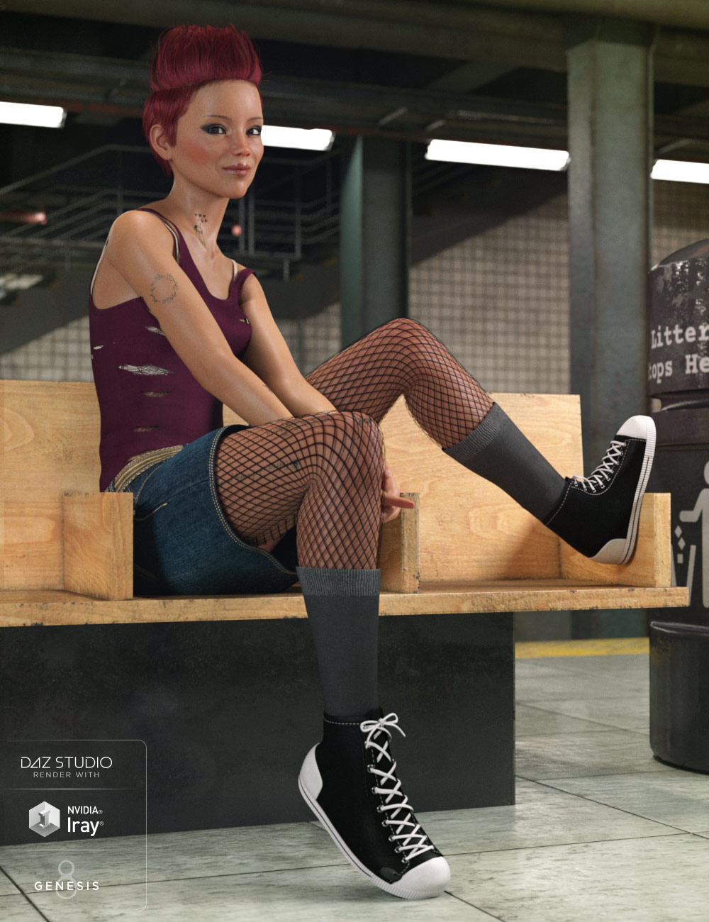 dForce Walking Dangerously Outfit Textures by: Shox-Design, 3D Models by Daz 3D