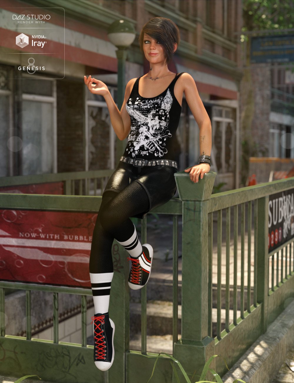 dForce Walking Dangerously Outfit for Genesis 8 Female(s) by: Shox-DesignUmblefugly, 3D Models by Daz 3D