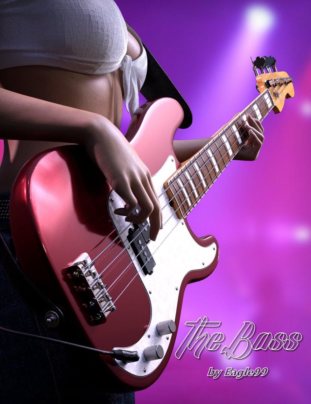 The Bass Guitar and Poses for Genesis 3 and 8 by: Eagle99, 3D Models by Daz 3D