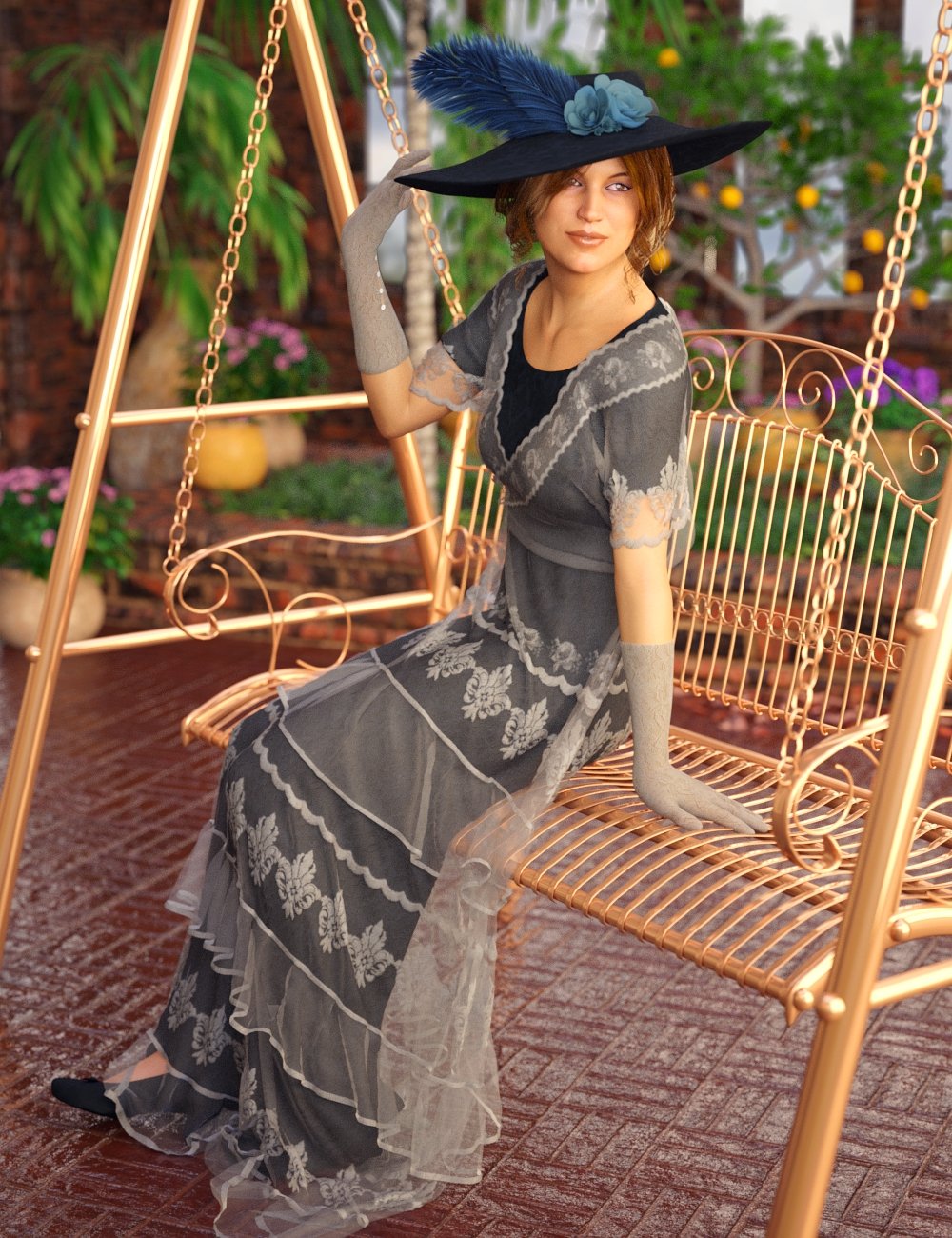 dForce Georgette Outfit for Genesis 8 Female(s) by: Toyen, 3D Models by Daz 3D