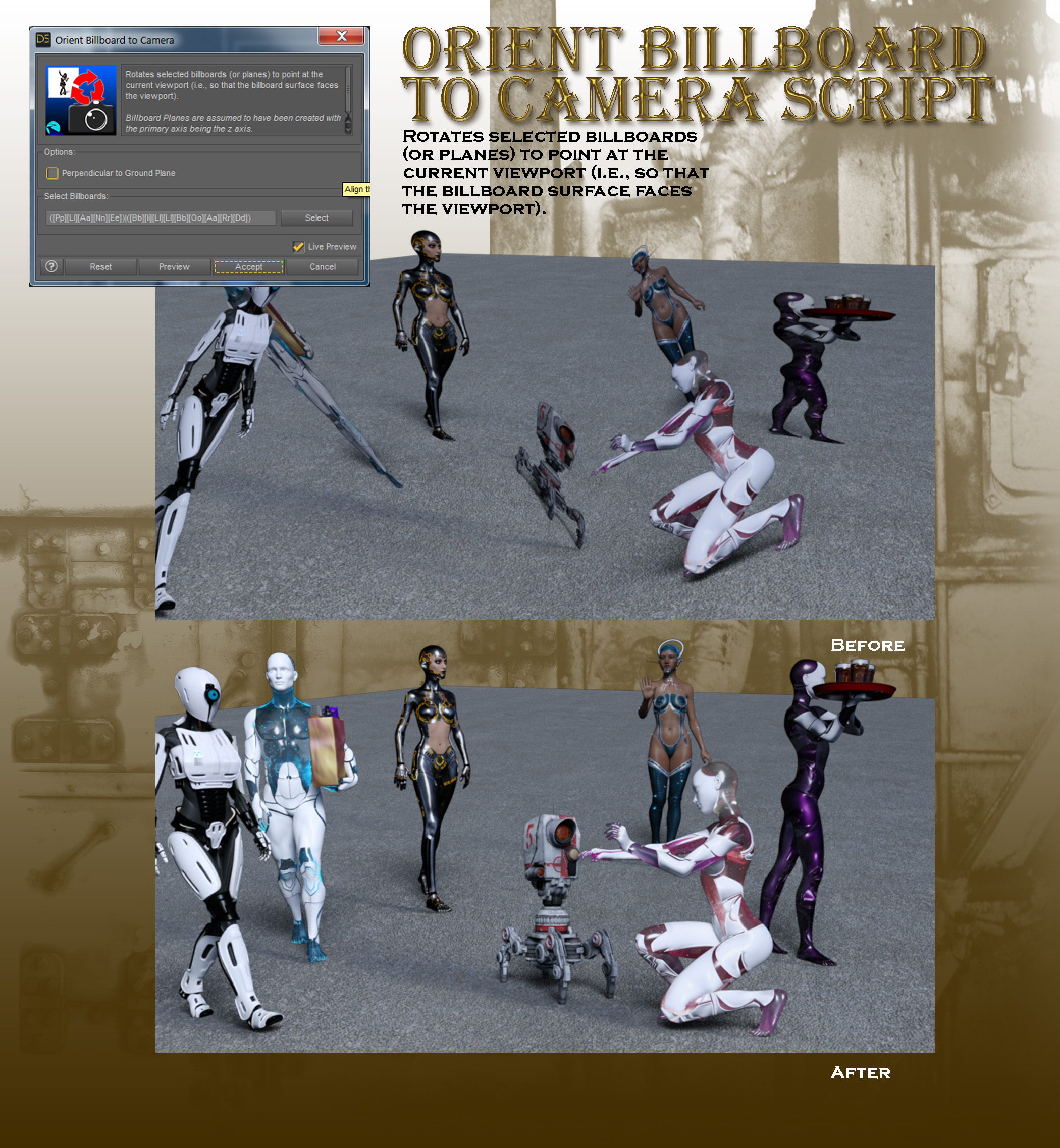 Now-Crowd Billboards - Droids by: RiverSoft Art, 3D Models by Daz 3D