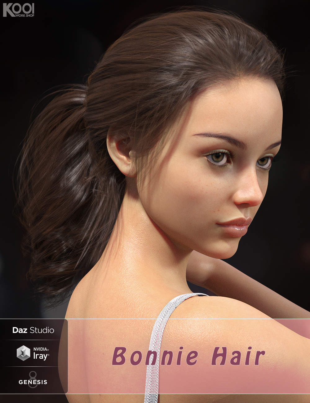 Bonnie Hair for Genesis 8 Female(s) by: Kool, 3D Models by Daz 3D