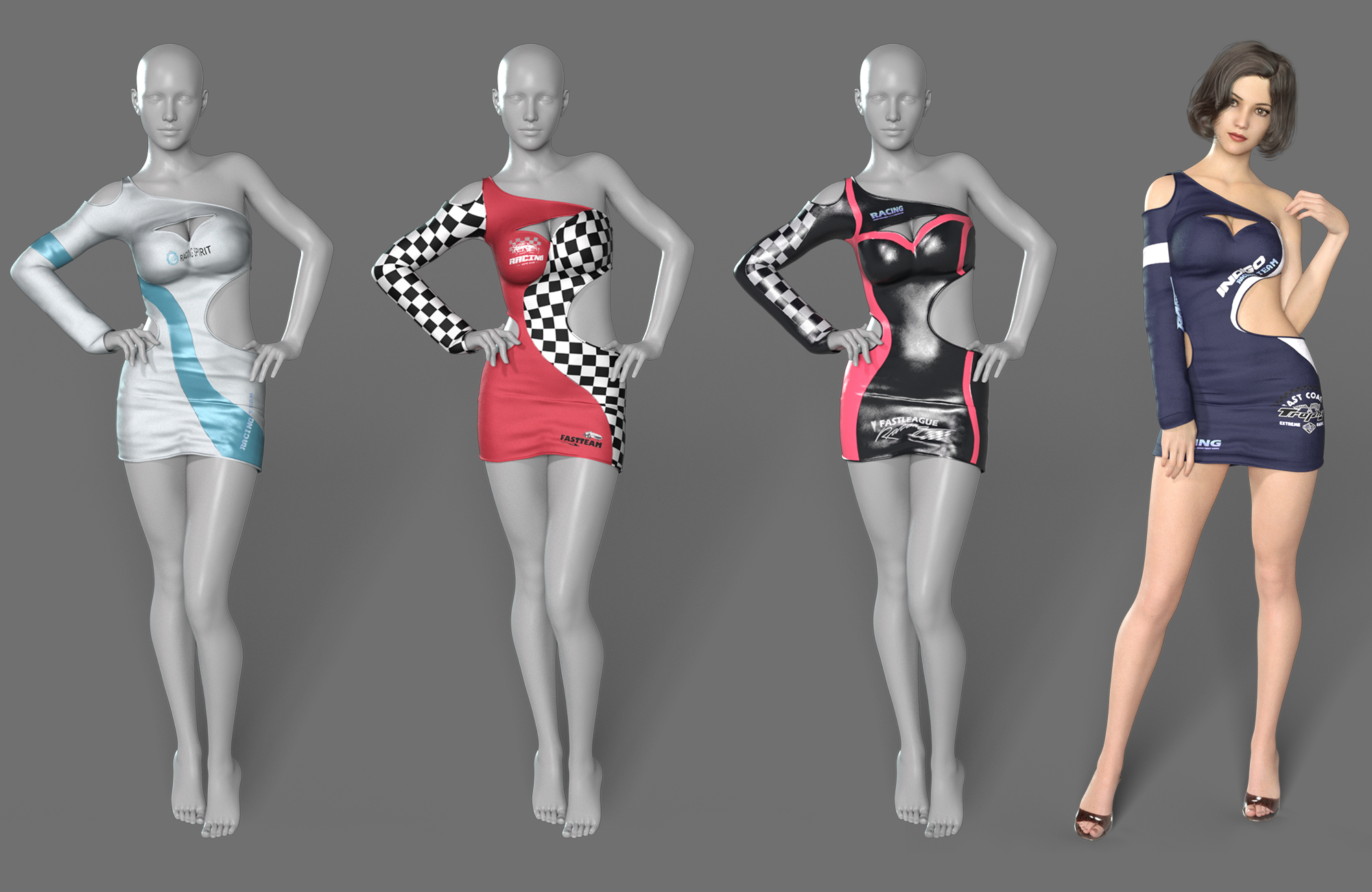 Racing Queen's Outfit for Genesis 8 Female(s) by: Crocodile Liu, 3D Models by Daz 3D