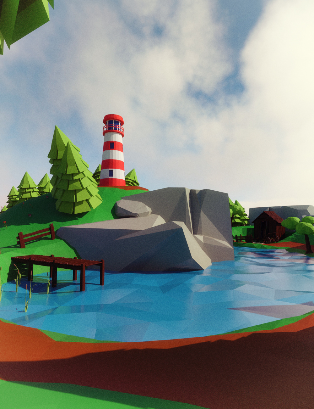 Low Poly Nature Toon Environment by: Mely3D, 3D Models by Daz 3D