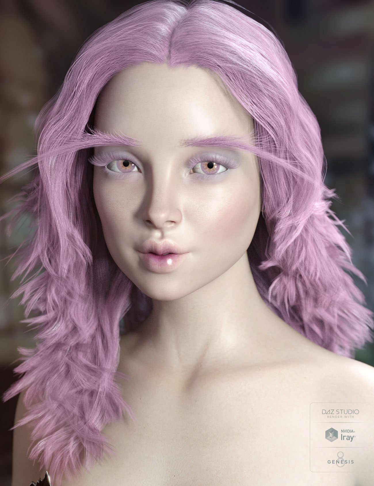 Addison Hair and Brows for Genesis 3 & 8 Female(s) by: AprilYSH, 3D Models by Daz 3D