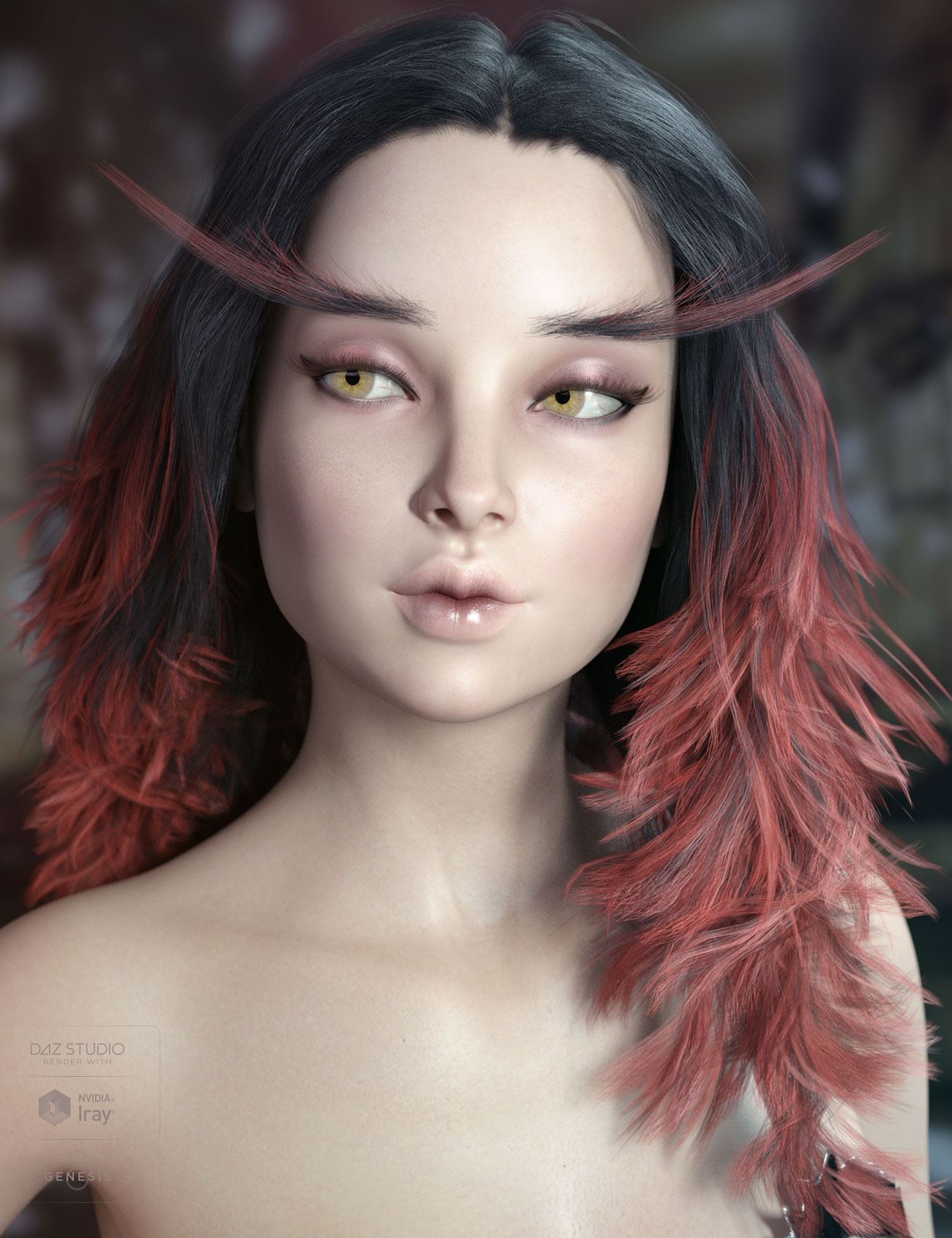 Addison Hair and Brows for Genesis 3 & 8 Female(s) by: AprilYSH, 3D Models by Daz 3D