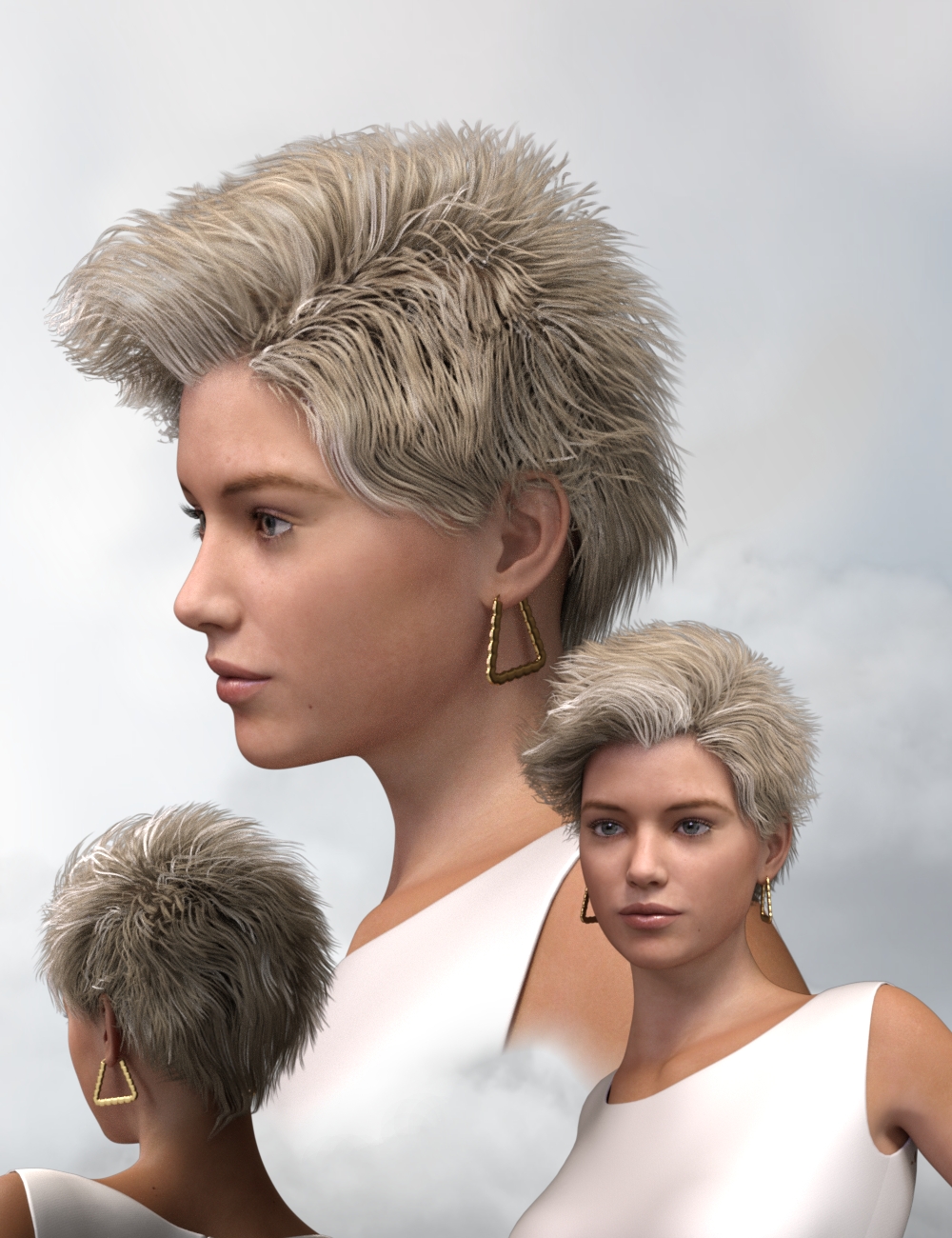 Bella Mane Hair for Genesis 3 and 8 Female(s) by: Neftis3D, 3D Models by Daz 3D