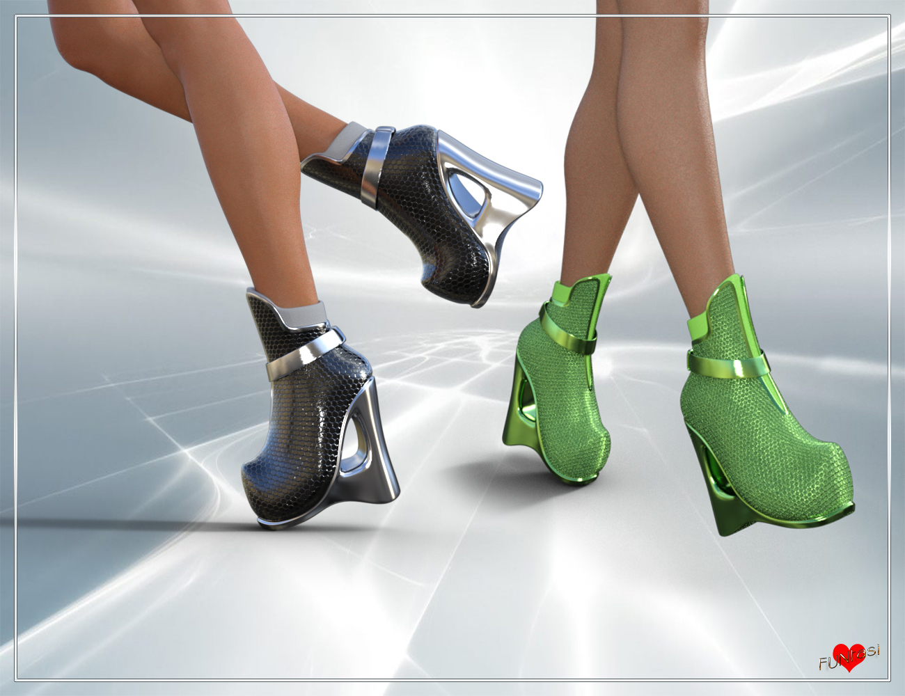 FWH Futuristic Wedge Heels for Genesis 8 Female(s) by: , 3D Models by Daz 3D