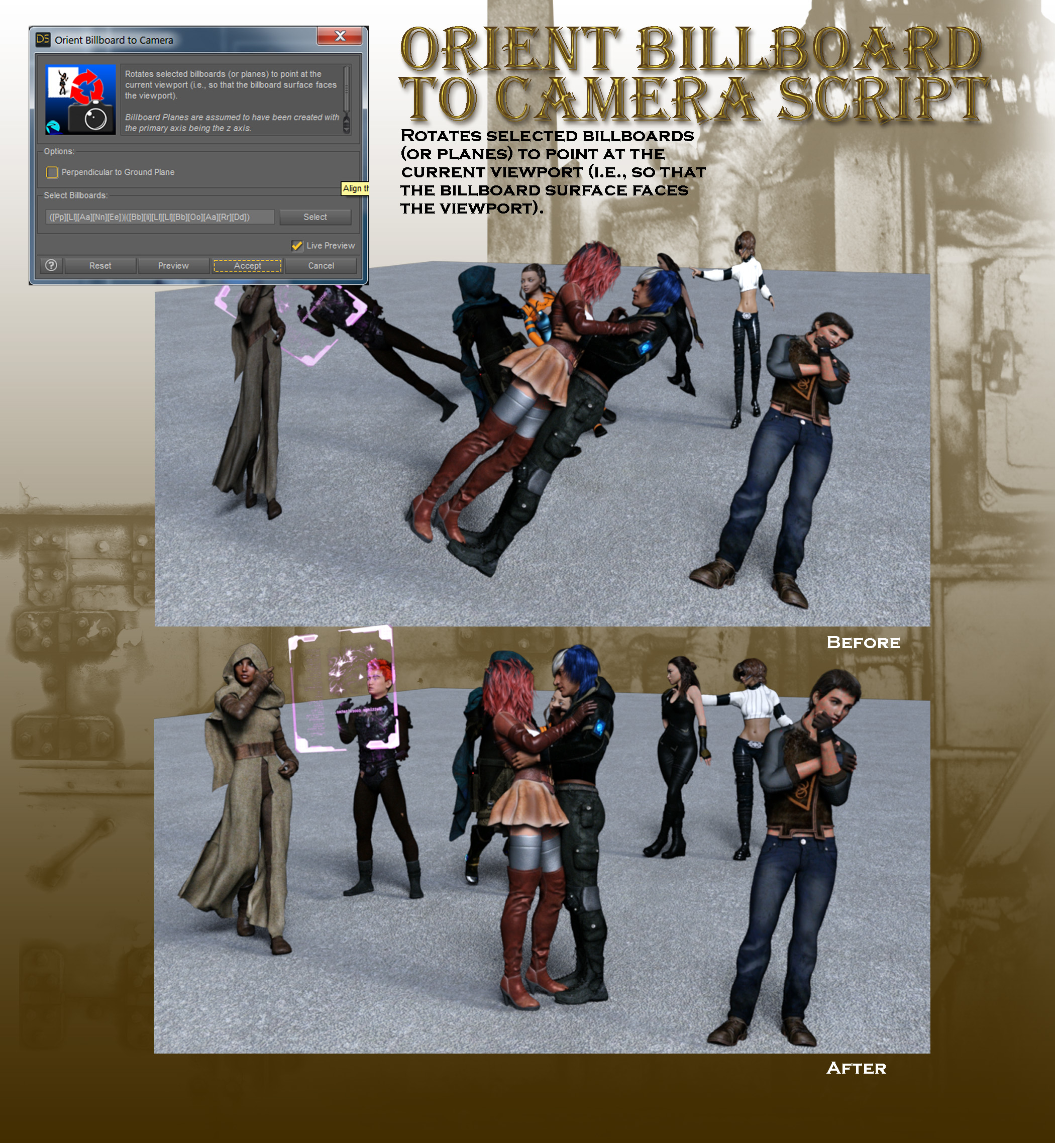 Now-Crowd Billboards - Future Life by: RiverSoft Art, 3D Models by Daz 3D