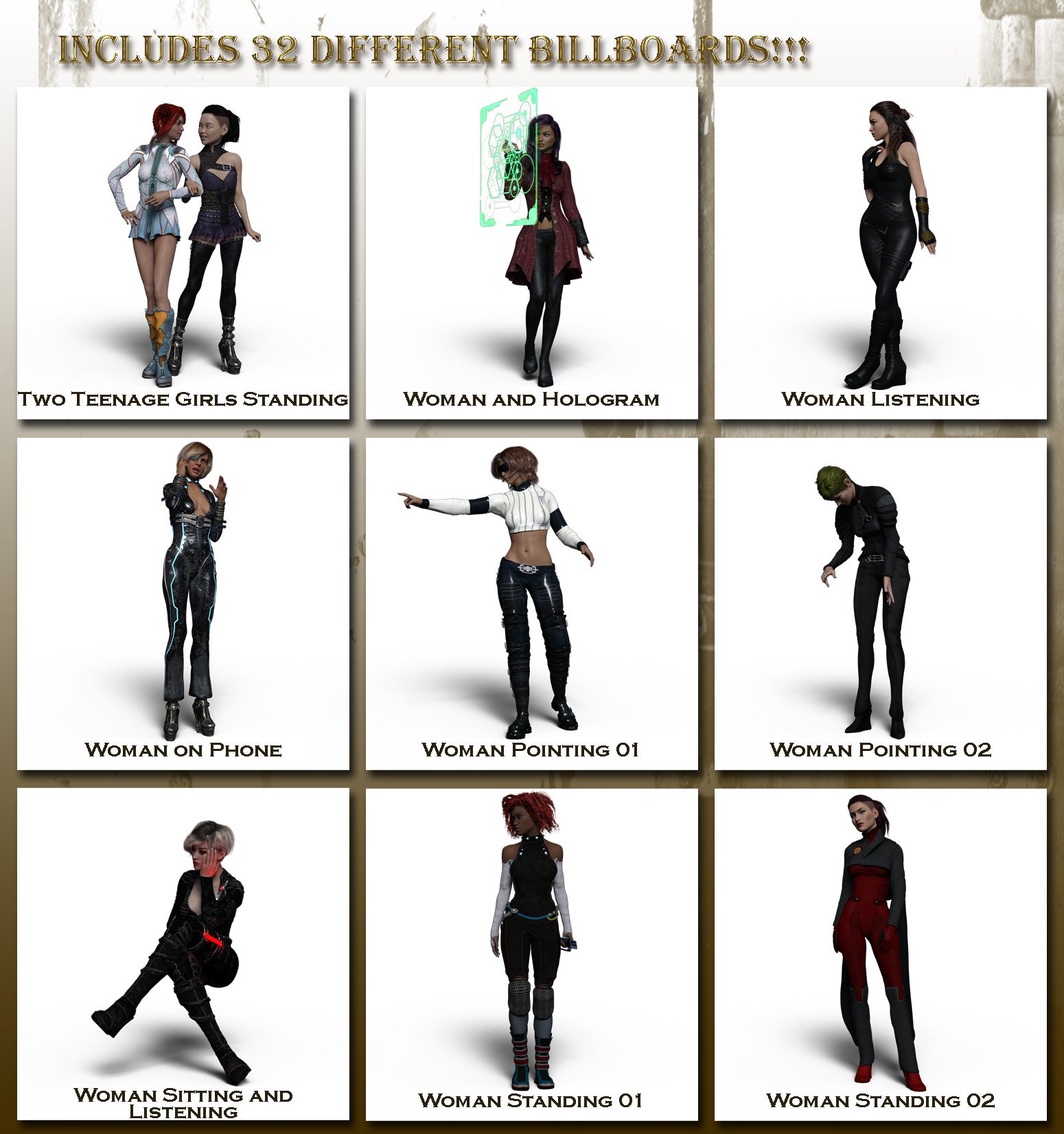 Now-Crowd Billboards - Future Life Now-Crowd Billboards - Future Life by: RiverSoft Art, 3D Models by Daz 3D