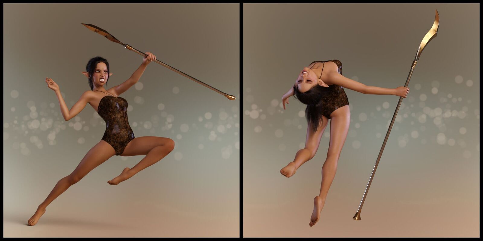 Elven Warrior Poses and Prop for Genesis 8 Female and Mika 8 by: lunchladyPandyGirl, 3D Models by Daz 3D