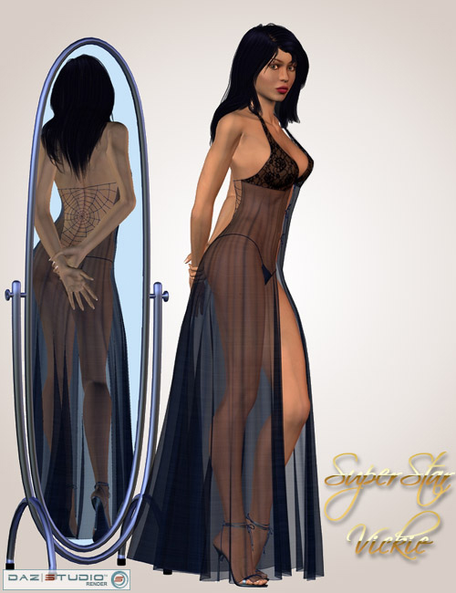 Midnight Lace - the Negligee for V4 & SSV by: Jim Burton, 3D Models by Daz 3D