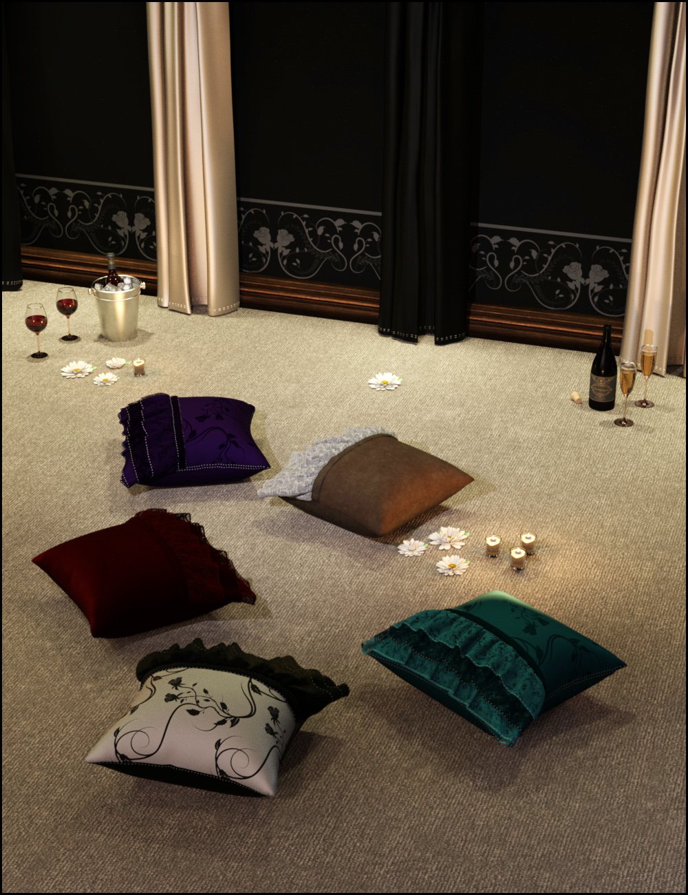 Decorative Pillows Decorative Pillows by: ARTCollab, 3D Models by Daz 3D
