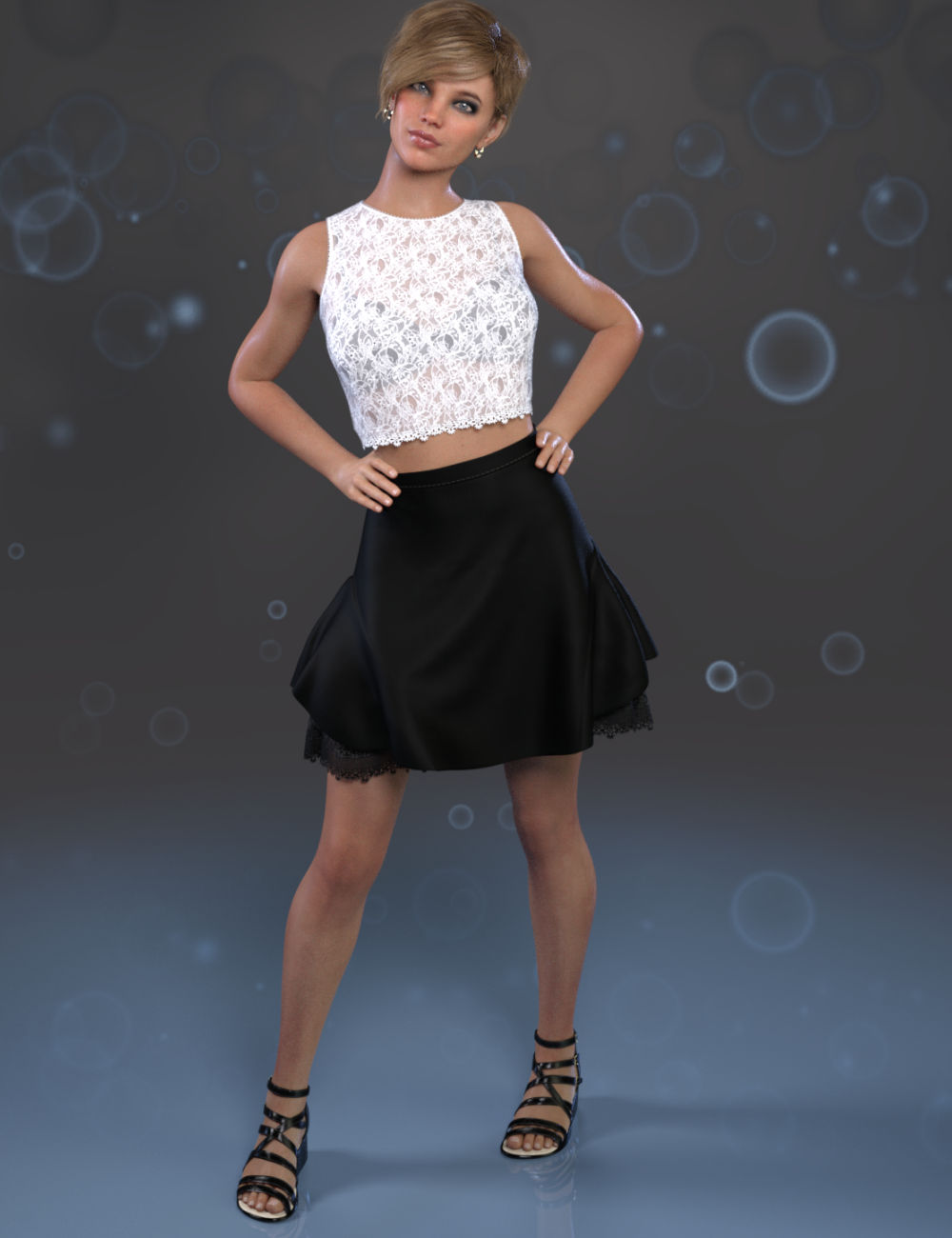 dForce Summer Flair Outfit for Genesis 8 Female(s) by: WildDesigns, 3D Models by Daz 3D
