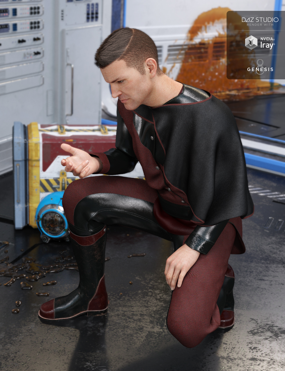 dForce Star Commander Outfit for Genesis 8 Male(s) by: Anna BenjaminUmblefugly, 3D Models by Daz 3D