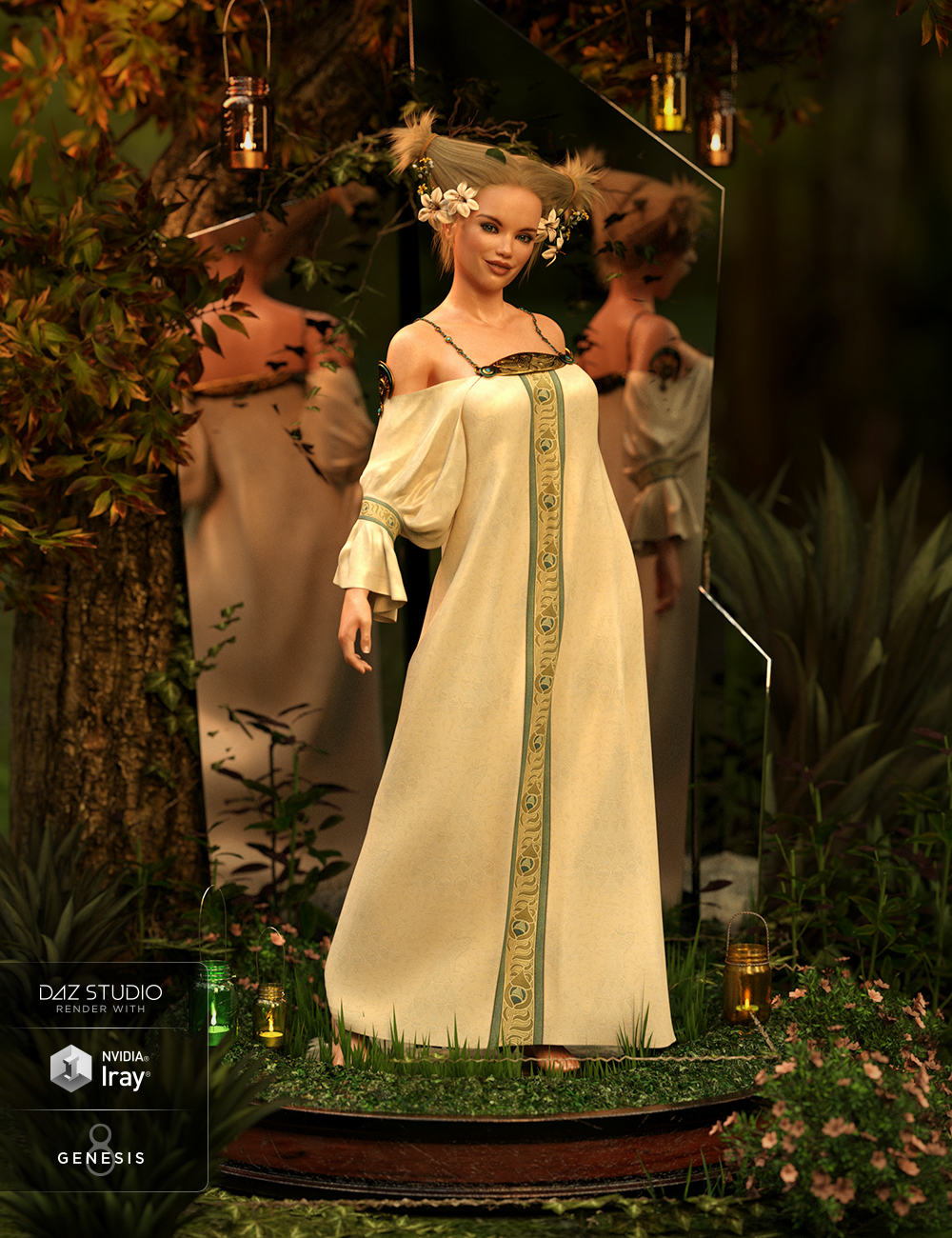 dForce Muse Dress for Genesis 8 Female(s) by: MadaArien, 3D Models by Daz 3D