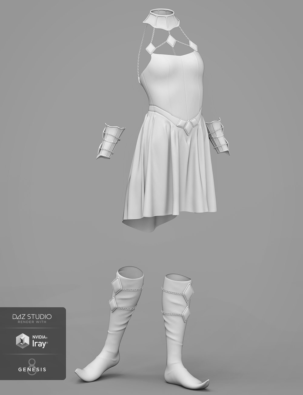 dForce Mischievous Nymph Outfit for Genesis 8 Female(s) by: Anna BenjaminNikisatez, 3D Models by Daz 3D