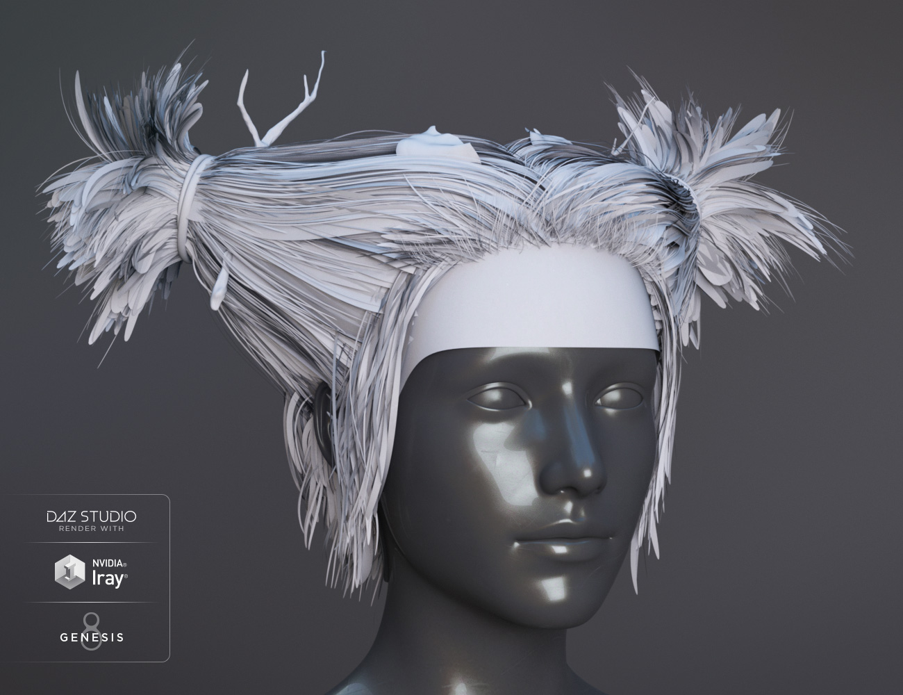 Fantasy Woodland Hair for Genesis 8 Female(s) by: Kool, 3D Models by Daz 3D