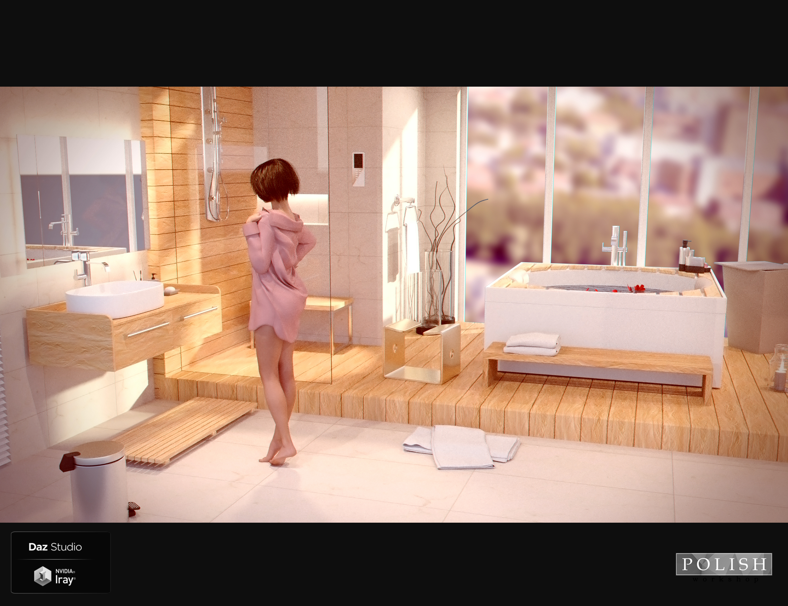 Sweet Wood Bathroom by: Polish, 3D Models by Daz 3D