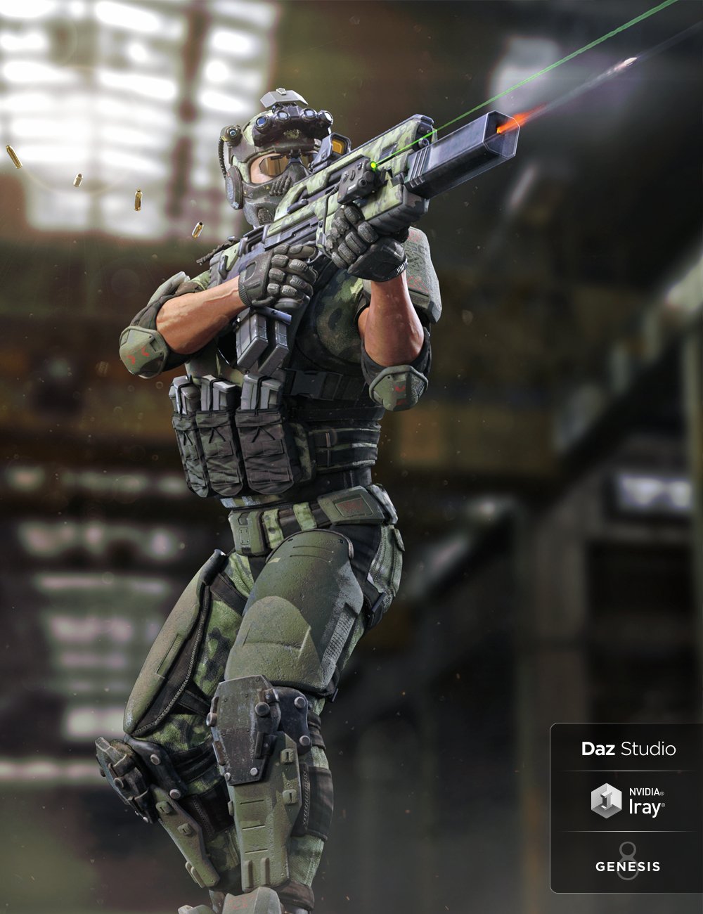 Tactical Assault Rifle & Add-ons for Tactical Assault Outfit by: Herschel Hoffmeyer, 3D Models by Daz 3D