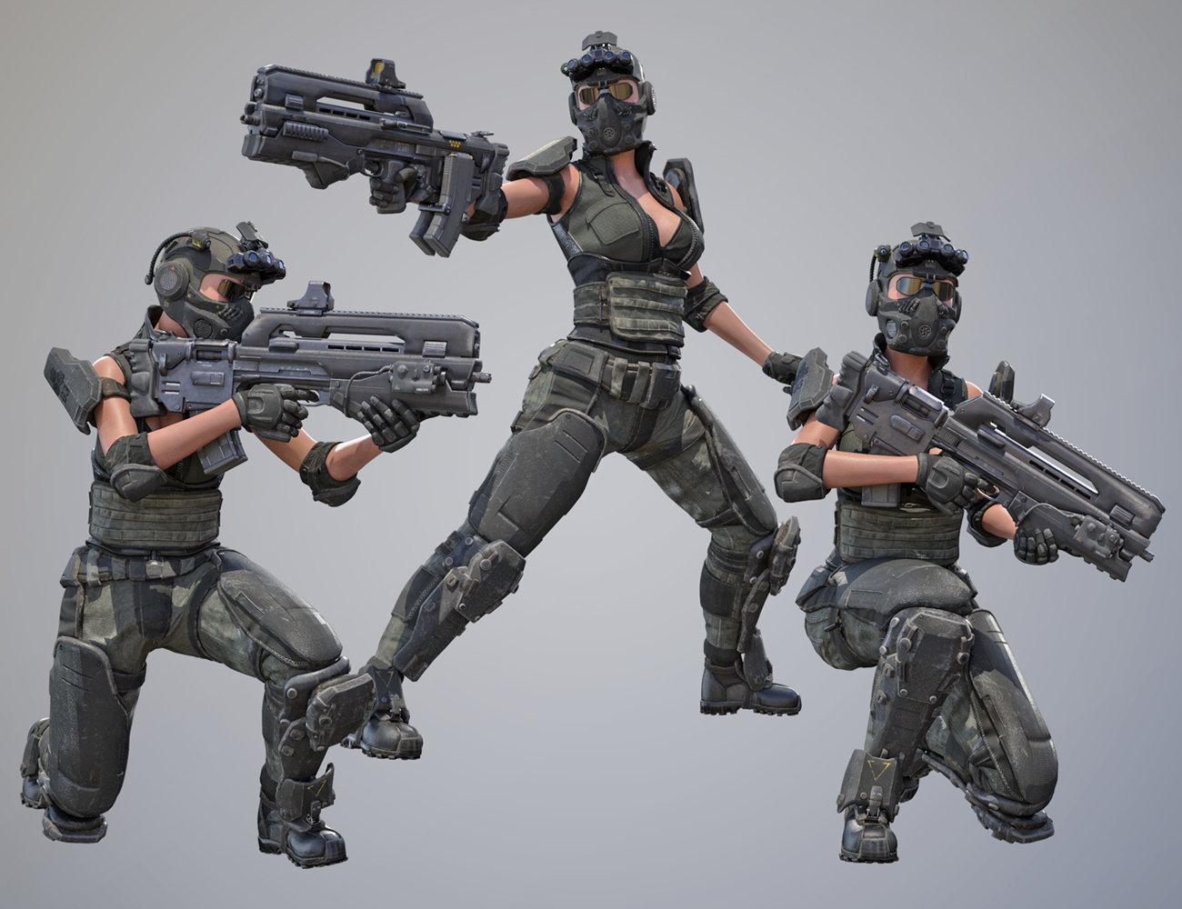 Tactical Assault Rifle & Add-ons for Tactical Assault Outfit by: Herschel Hoffmeyer, 3D Models by Daz 3D