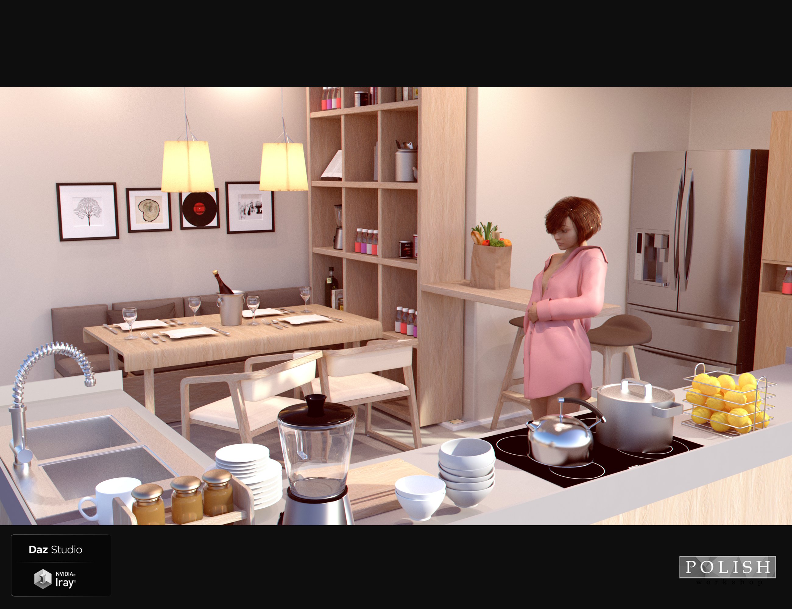 Sweet Wood Kitchen by: Polish, 3D Models by Daz 3D