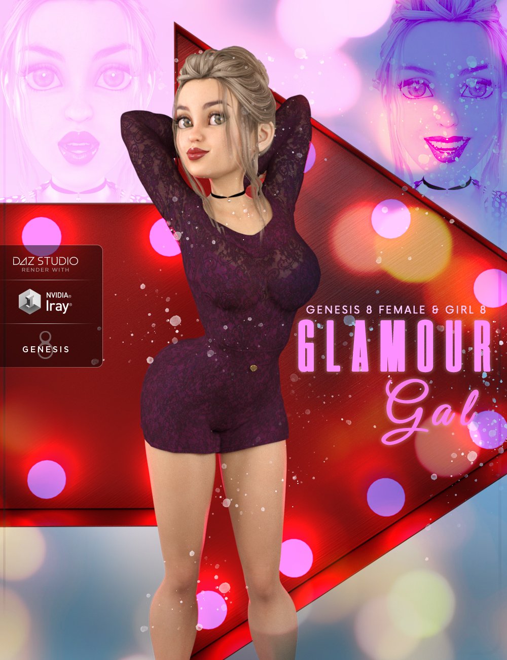 Z Glamour Gal - Poses and Expressions for The Girl 8 and Genesis 8 Female by: Zeddicuss, 3D Models by Daz 3D
