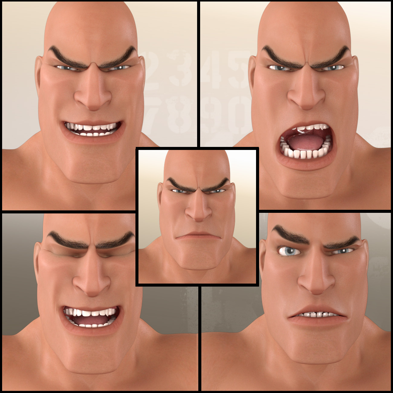 Z Almighty Powers - Poses and Expressions for Toon Dwayne 8 and Genesis 8 Male by: Zeddicuss, 3D Models by Daz 3D