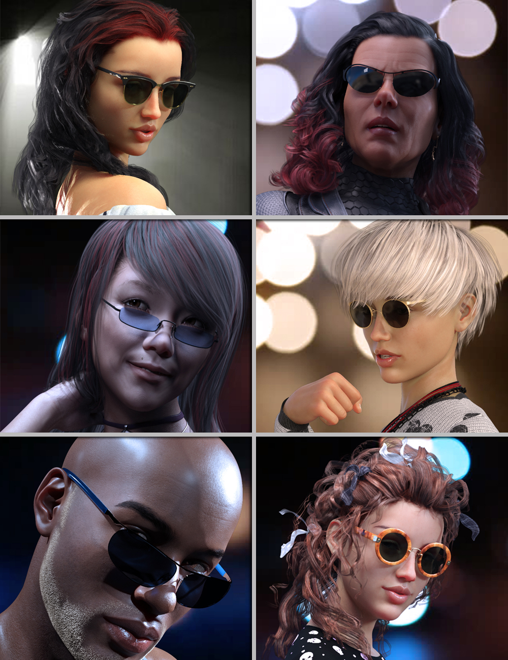 Sunglasses for Genesis 8 by: DarkEdgeDesign, 3D Models by Daz 3D
