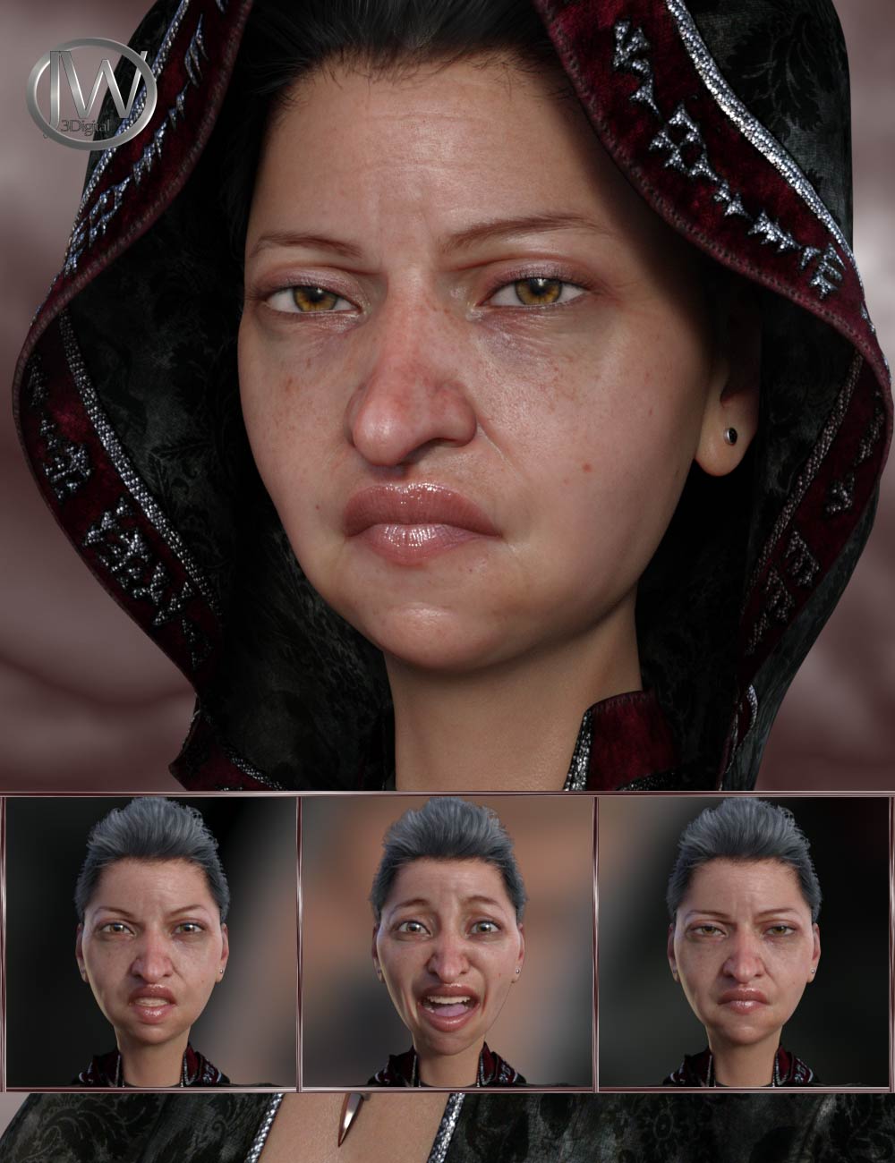 Expressions for Genesis 8 Female and Edie 8 by: JWolf, 3D Models by Daz 3D