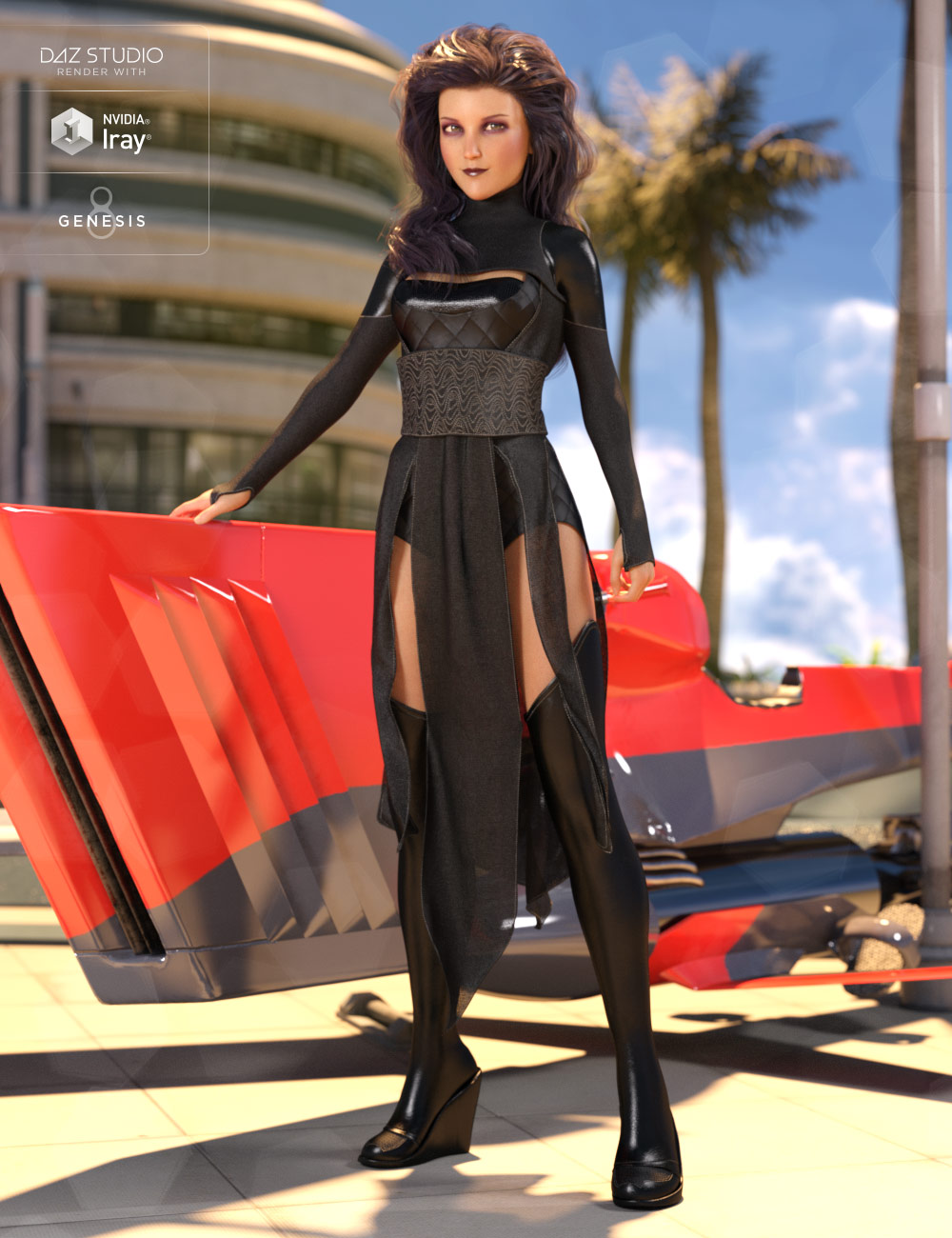 dForce Akemi Outfit for Genesis 8 Female(s) by: Anna BenjaminUmblefugly, 3D Models by Daz 3D