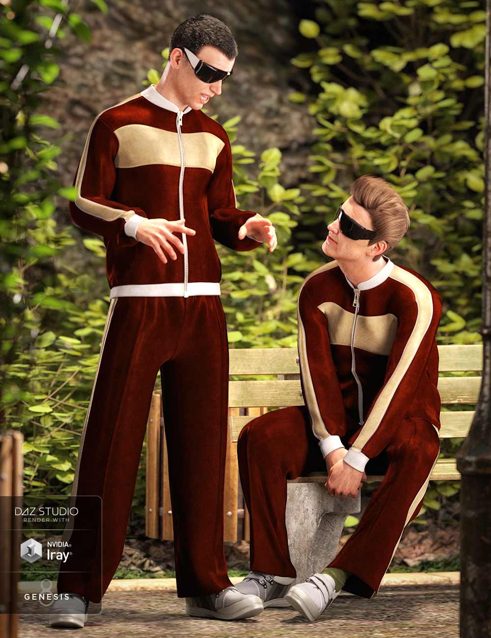 dForce Tracksuit Outfit for Genesis 8 Male(s) by: NikisatezShox-Design, 3D Models by Daz 3D