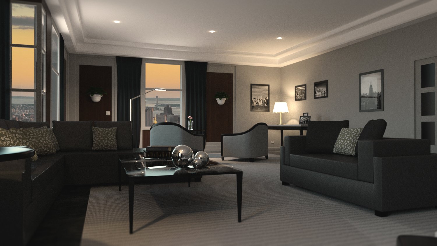 NYC Living Room NYC Living Room by: PerspectX, 3D Models by Daz 3D