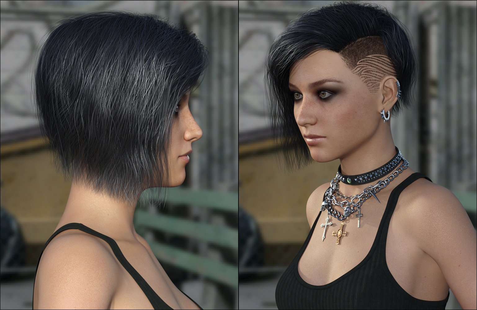 MRL Gem Hair for Genesis 3 and 8 Female by: Mihrelle, 3D Models by Daz 3D